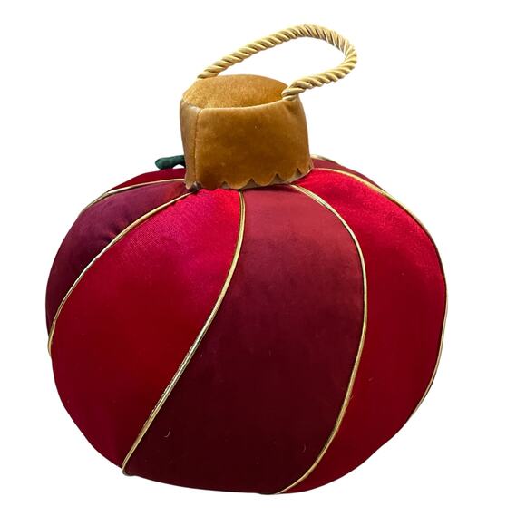 Rachel Zoe Velvet Christmas Ornament Pillow 10in Red Designer Holiday Decor New - Picture 7 of 13